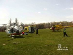 Rescatada una mujer en helicóptero cerca del Chorro de La Granja