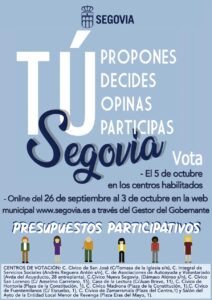 Conoce las propuestas más votadas de los Presupuestos Participativos de Segovia
