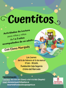 «Cuentitos» para niños de 1 a 3 años en el Centro Cristo del Mercado