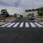 Un paso de peatones en 3D en el barrio de Comunidad de Ciudad y Tierra