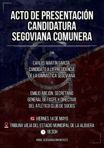 La Gimnástica presenta su candidatura a “Segoviana Comunera”