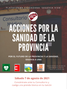 La Plataforma ‘Segovia Viva’ propone diversas acciones ante el deterioro de la sanidad