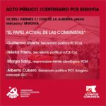 El PCE Segovia debate sobre el papel actual de los comunistas