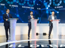 La Junta Electoral decide: este lunes hay debate sí o sí Los candidatos a la Presidencia de la Junta del PP, Alfonso Fernández Mañueco; Psoe, Luis Tudanca; Ciudadanos, Francisco Igea, en un debate electoral anterior.