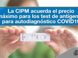 El Gobierno fija en 2,94€ el precio máximo de los test de antígenos