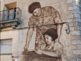 Mural homenaje a los maestros Mural maestra El Espinar