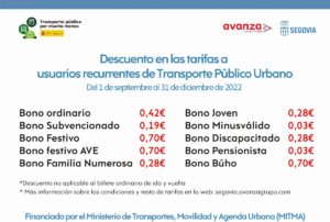 Estos son los nuevos precios del transporte urbano de Segovia
