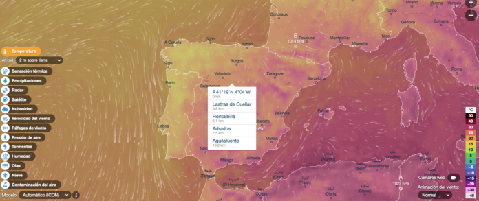 mapa interactivo de la ola de calor