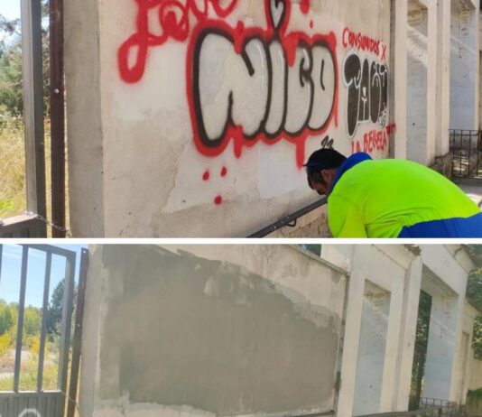 El Ayuntamiento limpia un centenar de pintadas Ayuntamiento limpia un centenar de pintadas