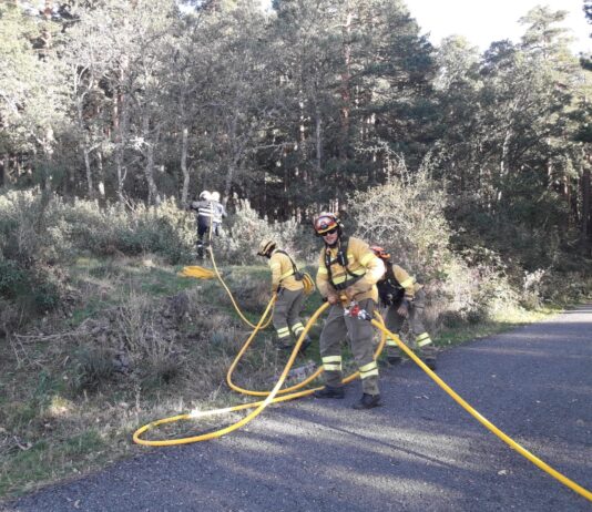 Preparados para un incendio en Montes de Valsaín