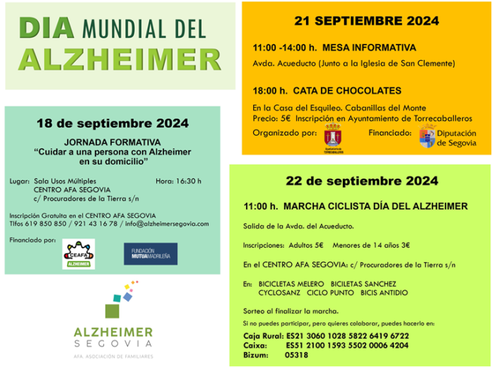 Actividades en Segovia por el Día Mundial del Alzheimer