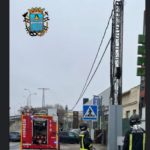 Incendio en un poste de la luz