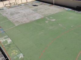 Denuncian el mal estado del patio