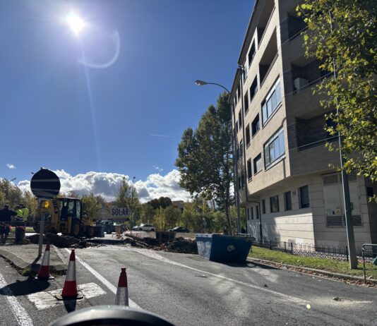 Obras de la rotonda El Espolón por una avería de agua
