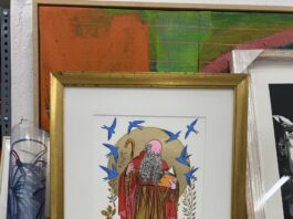 Una serigrafía que conmemora 25 años y rinde homenaje a San Frutos Foto Serigrafía San Frutos y aniversario tienda Montón de trigo montón de paja