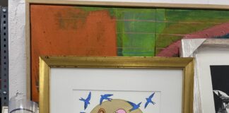 Una serigrafía que conmemora 25 años y rinde homenaje a San Frutos Foto Serigrafía San Frutos y aniversario tienda Montón de trigo montón de paja