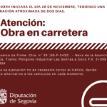 La obra que afectará mañana a la circulación entre Coca y Nava de la Asunción