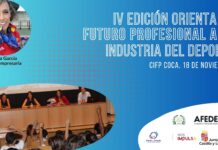 Unas jornadas por más mujeres en el deporte profesional Cartel IV edición ‘Orienta tu Futuro Profesional a la industria del Deporte'