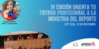 Unas jornadas por más mujeres en el deporte profesional Cartel IV edición ‘Orienta tu Futuro Profesional a la industria del Deporte'