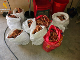 Tres detenidos por presunta apropiación indebida de 420 kilos de cobre