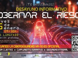 Cartel desayuno informativo bajo el título 'Gobernar el riesgo'