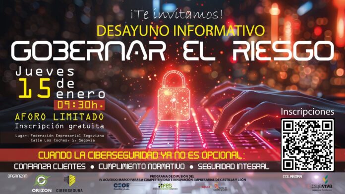 Cartel desayuno informativo bajo el título 'Gobernar el riesgo'_NP FES Cartel desayuno informativo bajo el título 'Gobernar el riesgo'