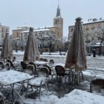 Imagen de la Plaza Mayor nevada