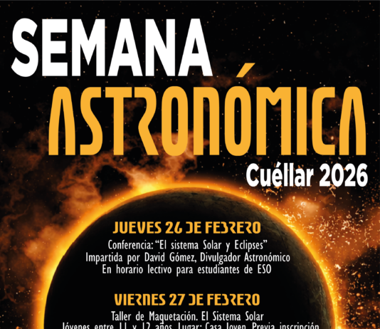 Cuéllar prepara una semana de tamaño «astronómico» anticipando el próximo eclipse solar Cartel Semana Astronómica 2026 de Cuéllar