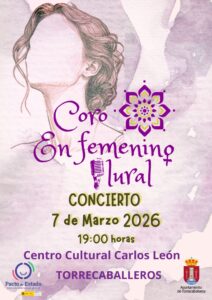 Cartel concierto 'En femenino plural' por el 8M Torrecaballeros
