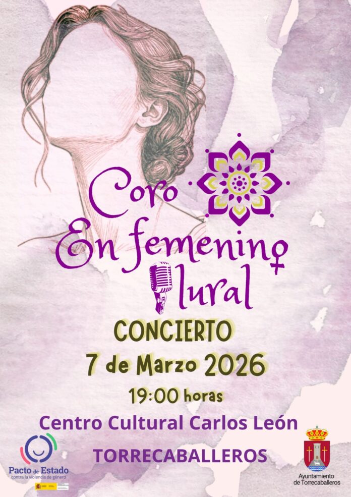 Cartel concierto 'En femenino plural' por el 8M Torrecaballeros