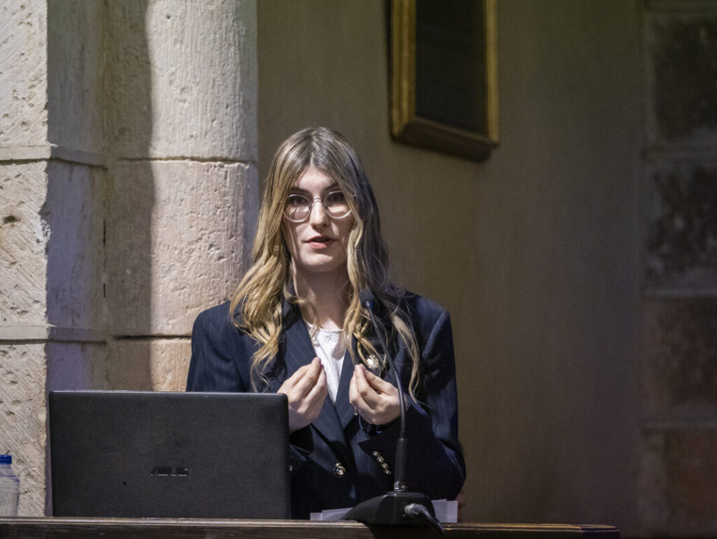 Lucía Velasco, durante la conferencia
