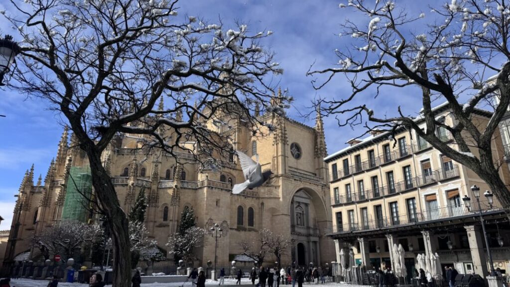 Nieve catedral de Segovia