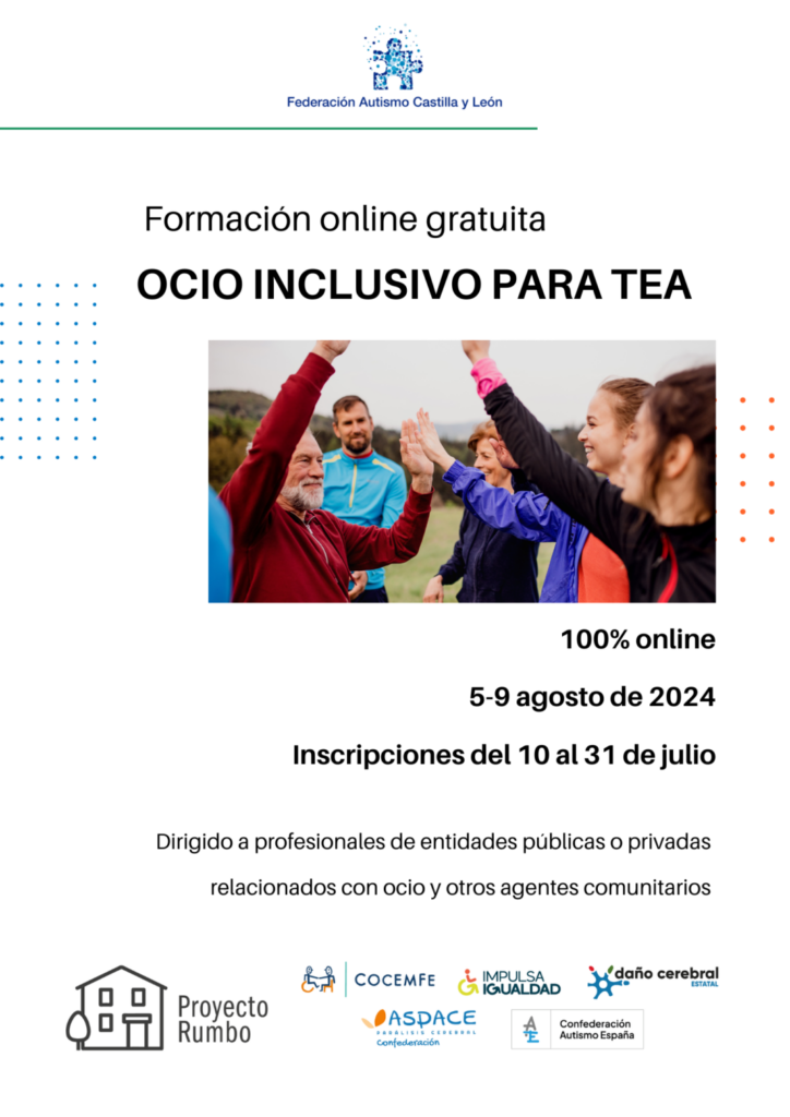 Cartel formación Ocio Inclusivo para personas con autismo. Agosto 2024