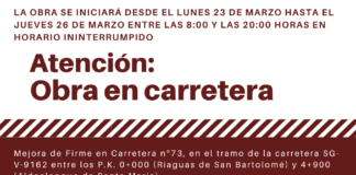Corte de tráfico en la SG-V-9162 por obras en el firme