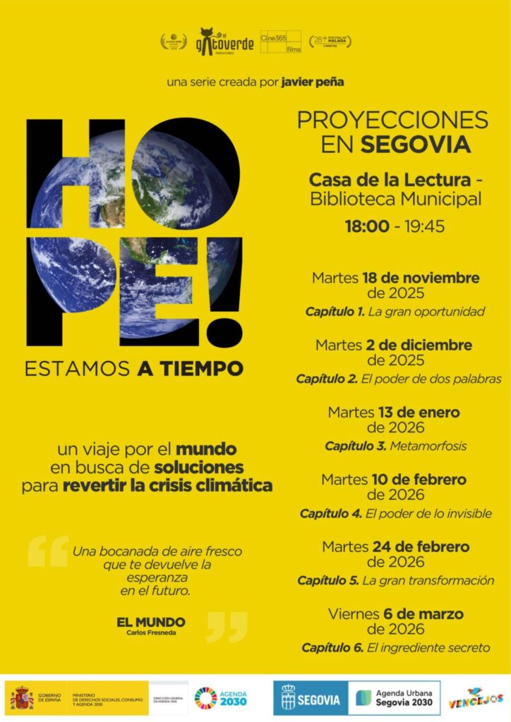 Cartel fechas proyecciones documental 'Hope, estamos a tiempo'