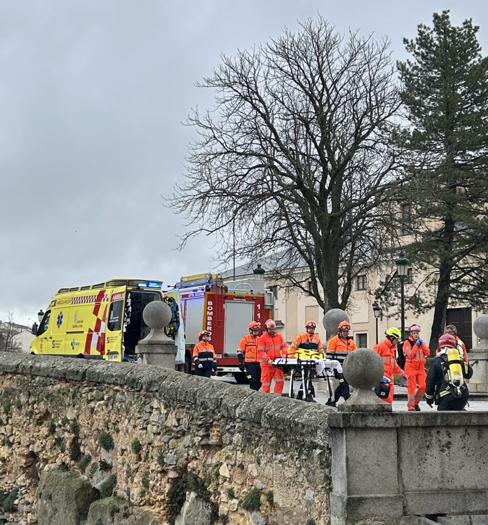 Simulacro de incendio en el Alcázar de Segovia