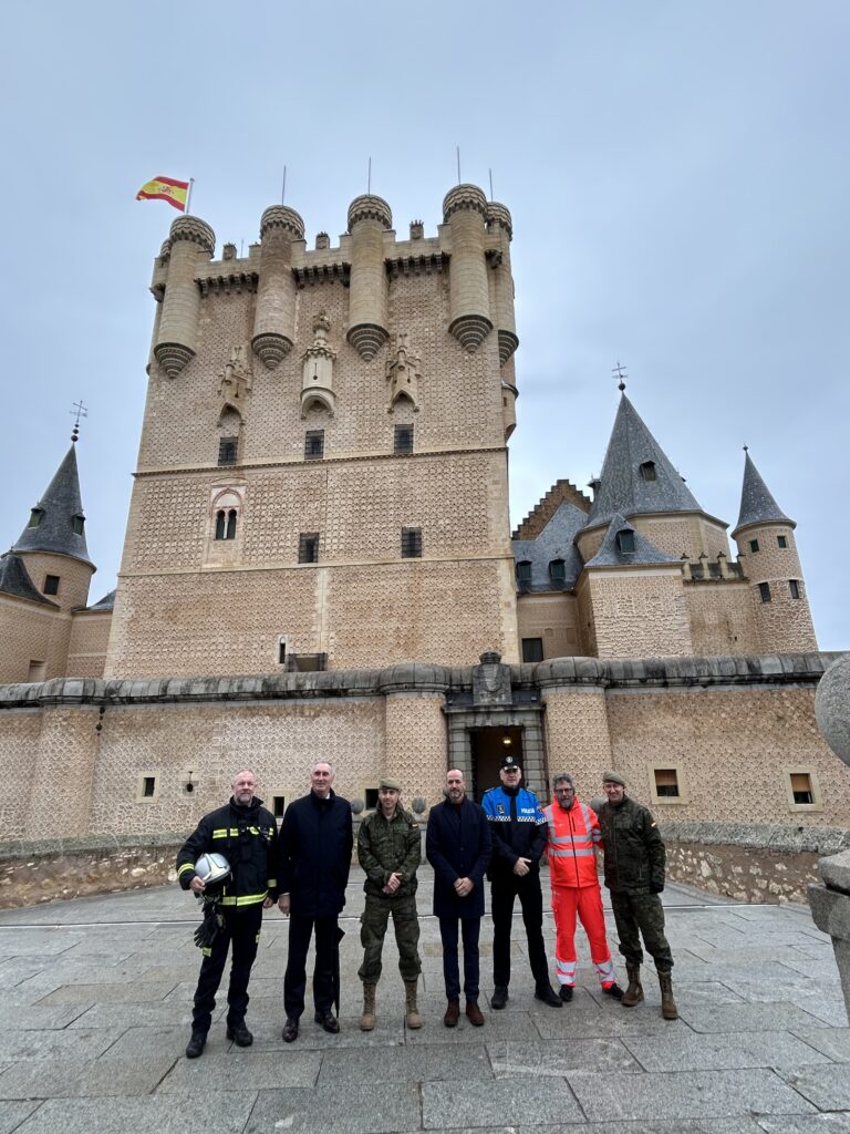 Simulacro de incendio en el Alcázar de Segovia