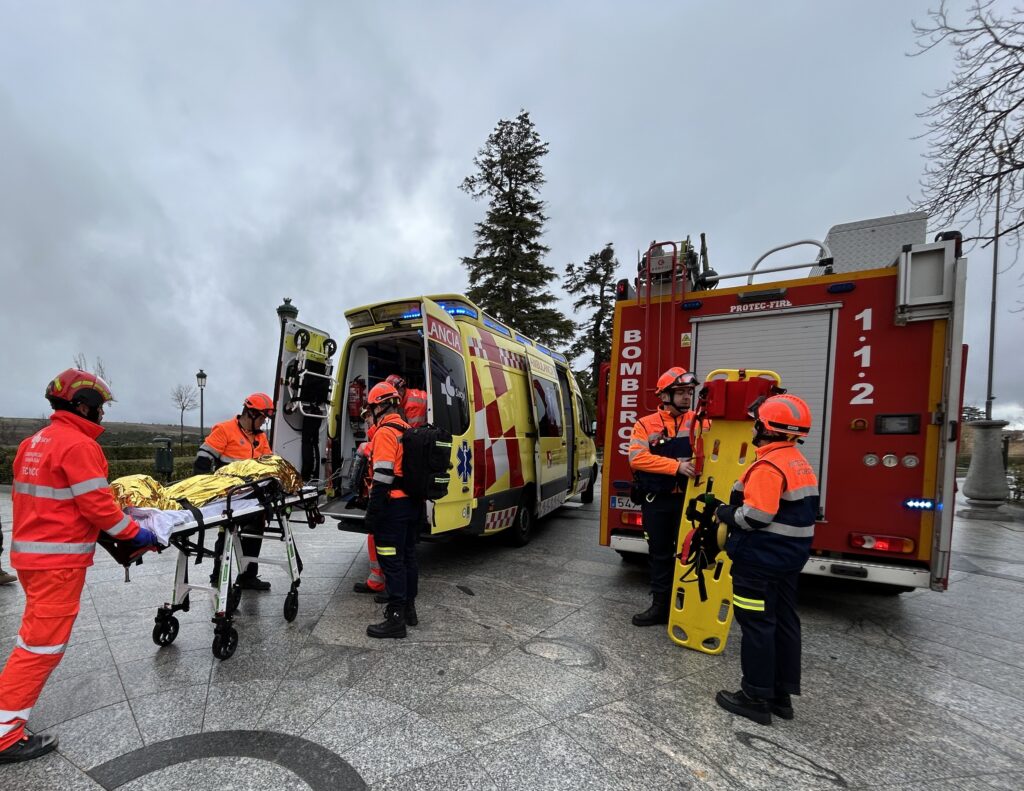 Simulacro de incendio en el Alcázar de Segovia