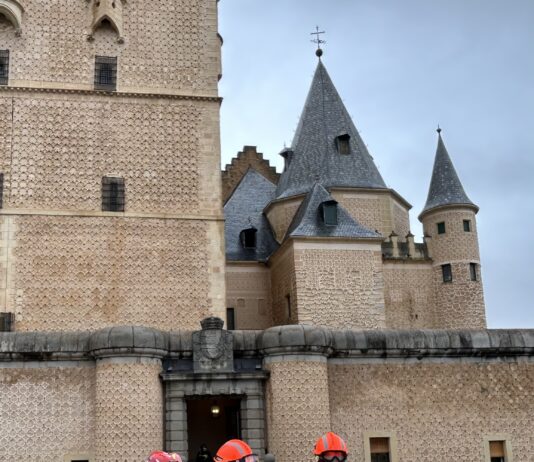Simulacro de incendio en el Alcázar de Segovia