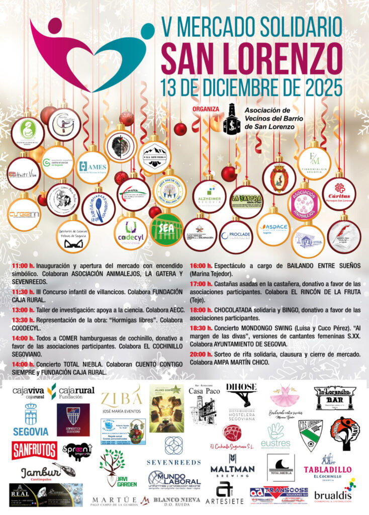 Cartel mercadillo solidario San Lorenzo