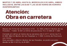 Corte de tráfico en la SG-V-4111 por obras de mejora del firme Corte de tráfico SG-V-4111