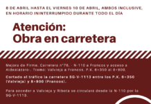 Cortada al tráfico la SG-V-1113 entre Valvieja y Francos
